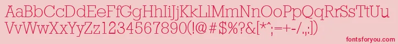StaffordserialXlightRegular Font – Red Fonts on Pink Background
