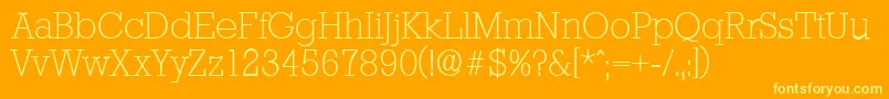 StaffordserialXlightRegular Font – Yellow Fonts on Orange Background