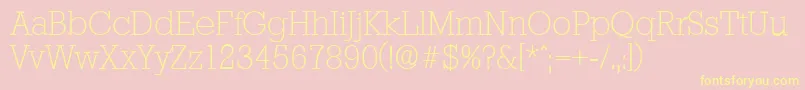 StaffordserialXlightRegular Font – Yellow Fonts on Pink Background