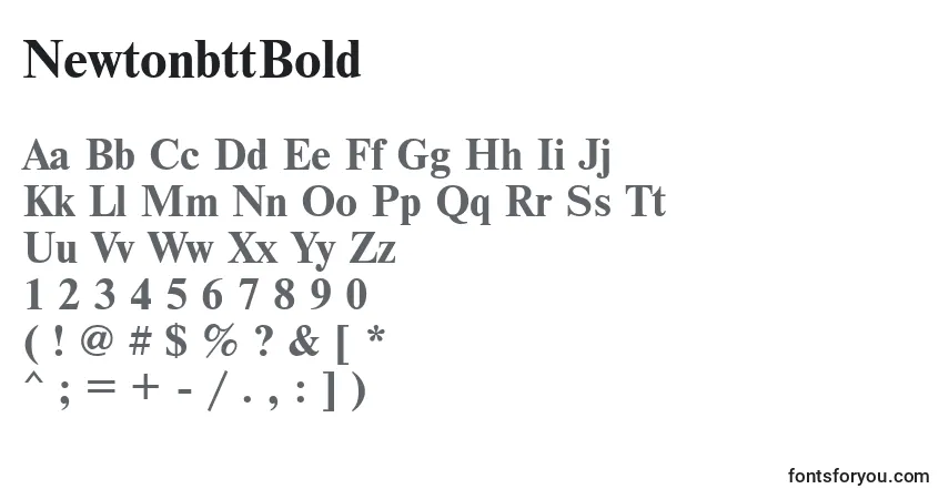 Шрифт NewtonbttBold – алфавит, цифры, специальные символы