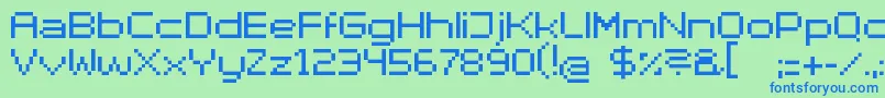 Шрифт Superhelue – синие шрифты на зелёном фоне