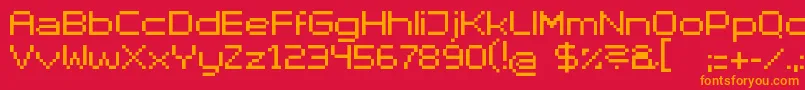 Superhelue Font – Orange Fonts on Red Background