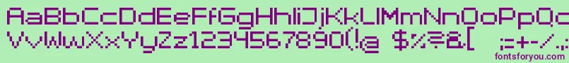Шрифт Superhelue – фиолетовые шрифты на зелёном фоне