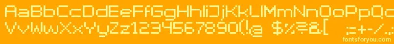 Шрифт Superhelue – жёлтые шрифты на оранжевом фоне