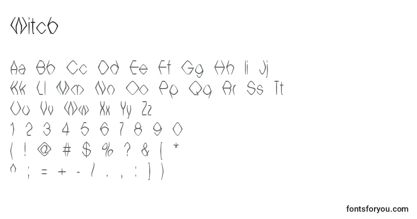 Czcionka Witcb – alfabet, cyfry, specjalne znaki