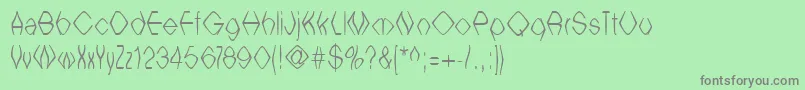 フォントWitcb – 緑の背景に灰色の文字