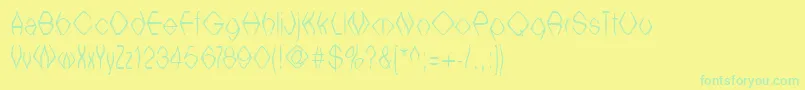 Witcb Font – Green Fonts on Yellow Background