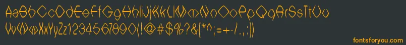 フォントWitcb – 黒い背景にオレンジの文字