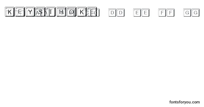 Czcionka Keystroke – alfabet, cyfry, specjalne znaki