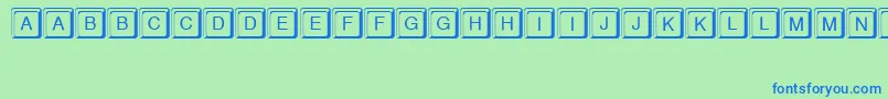 Keystroke Font – Blue Fonts on Green Background