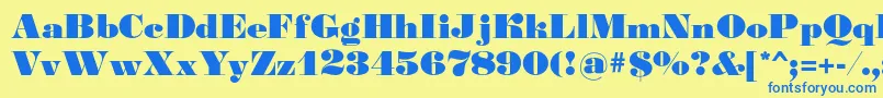Gourmandise Font – Blue Fonts on Yellow Background