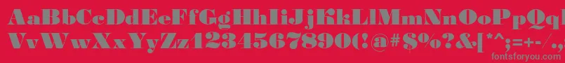 Gourmandise-Schriftart – Graue Schriften auf rotem Hintergrund