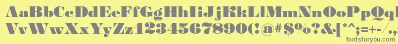 Gourmandise-Schriftart – Graue Schriften auf gelbem Hintergrund