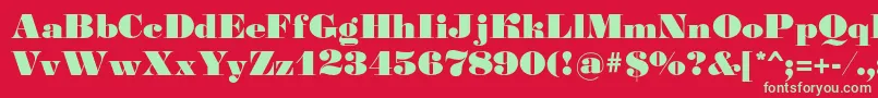 Gourmandise Font – Green Fonts on Red Background