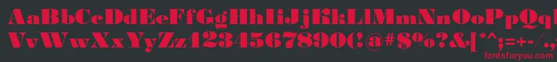 フォントGourmandise – 黒い背景に赤い文字