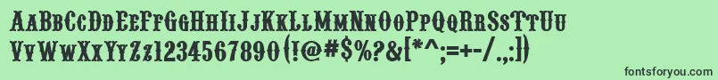 フォントPointedlyMadSmallcaps – 緑の背景に黒い文字