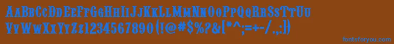 PointedlyMadSmallcaps Font – Blue Fonts on Brown Background