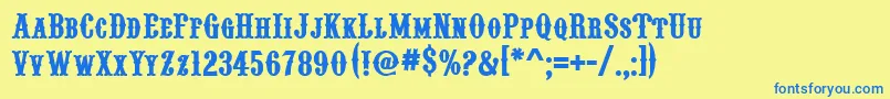 PointedlyMadSmallcaps Font – Blue Fonts on Yellow Background