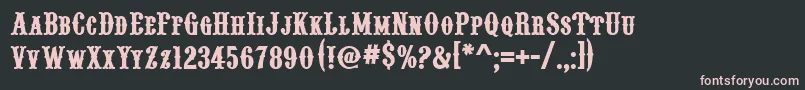 PointedlyMadSmallcaps-Schriftart – Rosa Schriften auf schwarzem Hintergrund