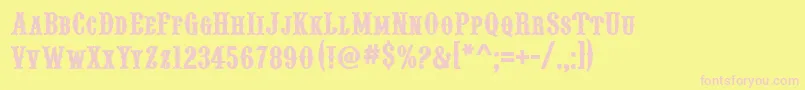PointedlyMadSmallcaps Font – Pink Fonts on Yellow Background