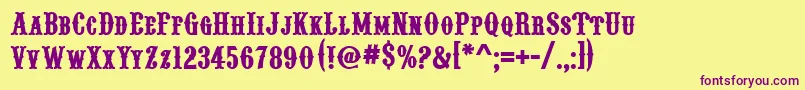 PointedlyMadSmallcaps Font – Purple Fonts on Yellow Background