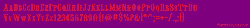 PointedlyMadSmallcaps Font – Red Fonts on Purple Background