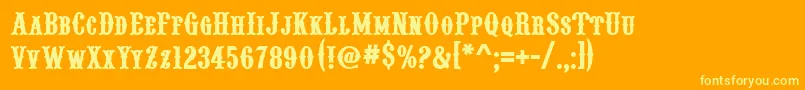 PointedlyMadSmallcaps Font – Yellow Fonts on Orange Background