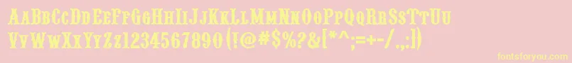 PointedlyMadSmallcaps Font – Yellow Fonts on Pink Background