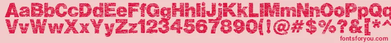 Plaid Font – Red Fonts on Pink Background