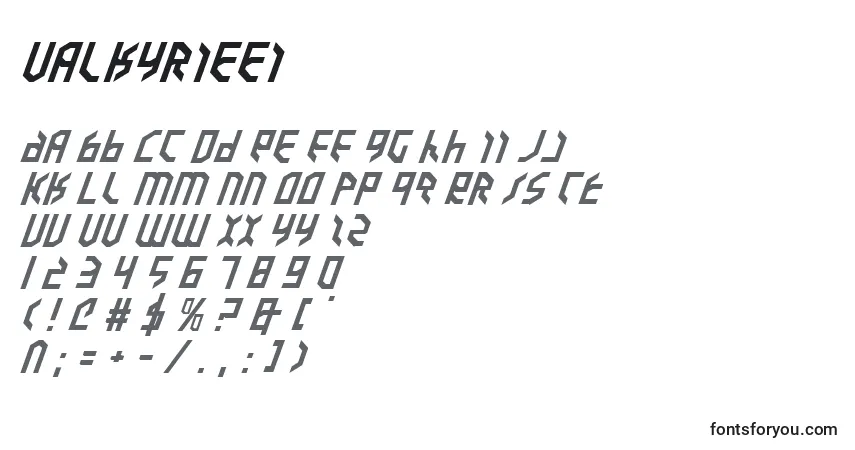 Schriftart Valkyrieei – Alphabet, Zahlen, spezielle Symbole