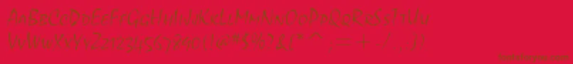 フォントMistralscitcTtLight – 赤い背景に茶色の文字