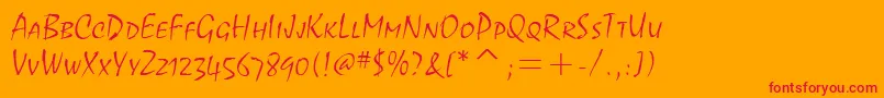 フォントMistralscitcTtLight – オレンジの背景に赤い文字