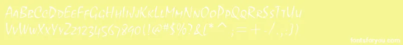 フォントMistralscitcTtLight – 黄色い背景に白い文字