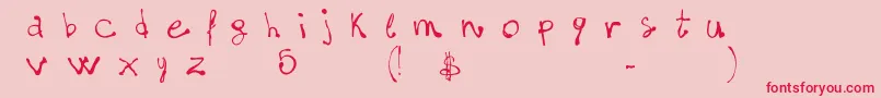 フォントFontsLabdotcom5$Matter – ピンクの背景に赤い文字