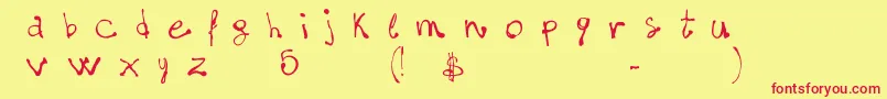 フォントFontsLabdotcom5$Matter – 赤い文字の黄色い背景