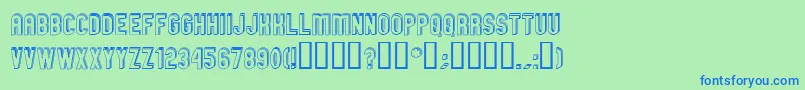 GmExpOffsetDoubleoutline Font – Blue Fonts on Green Background