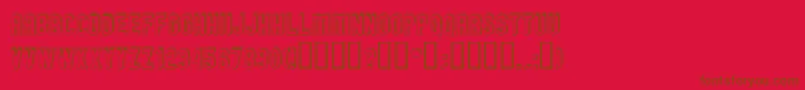 フォントGmExpOffsetDoubleoutline – 赤い背景に茶色の文字
