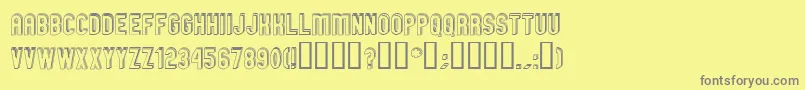 GmExpOffsetDoubleoutline Font – Gray Fonts on Yellow Background