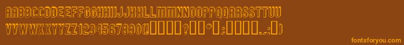 GmExpOffsetDoubleoutline Font – Orange Fonts on Brown Background