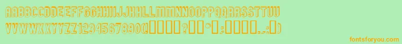 GmExpOffsetDoubleoutline Font – Orange Fonts on Green Background