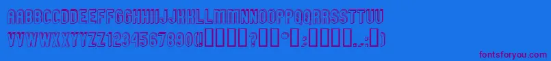 GmExpOffsetDoubleoutline Font – Purple Fonts on Blue Background