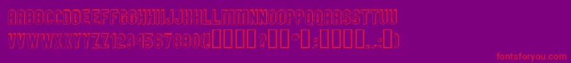 GmExpOffsetDoubleoutline-Schriftart – Rote Schriften auf violettem Hintergrund