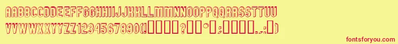 GmExpOffsetDoubleoutline Font – Red Fonts on Yellow Background