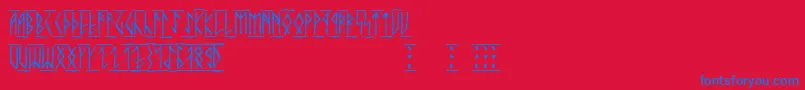 Шрифт RunicAlt – синие шрифты на красном фоне