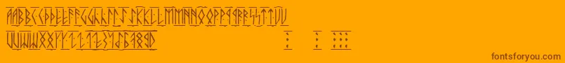 フォントRunicAlt – オレンジの背景に茶色のフォント