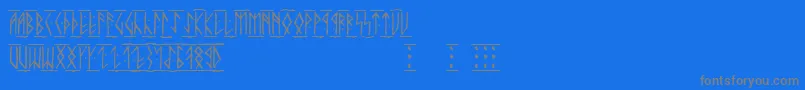 フォントRunicAlt – 青い背景に灰色の文字
