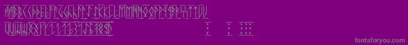 フォントRunicAlt – 紫の背景に灰色の文字