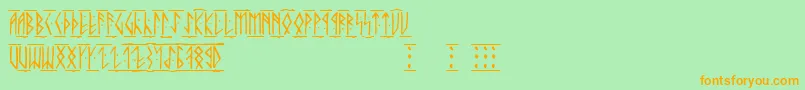 RunicAlt Font – Orange Fonts on Green Background