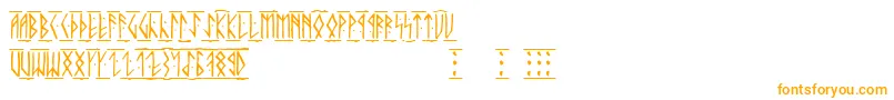 RunicAlt-fontti – oranssit fontit valkoisella taustalla