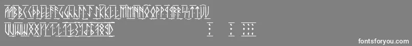 RunicAlt-fontti – valkoiset fontit harmaalla taustalla